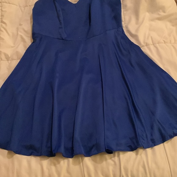 Bright Blue Fun little party or holiday event dress! Size 14W - Picture 3 of 7